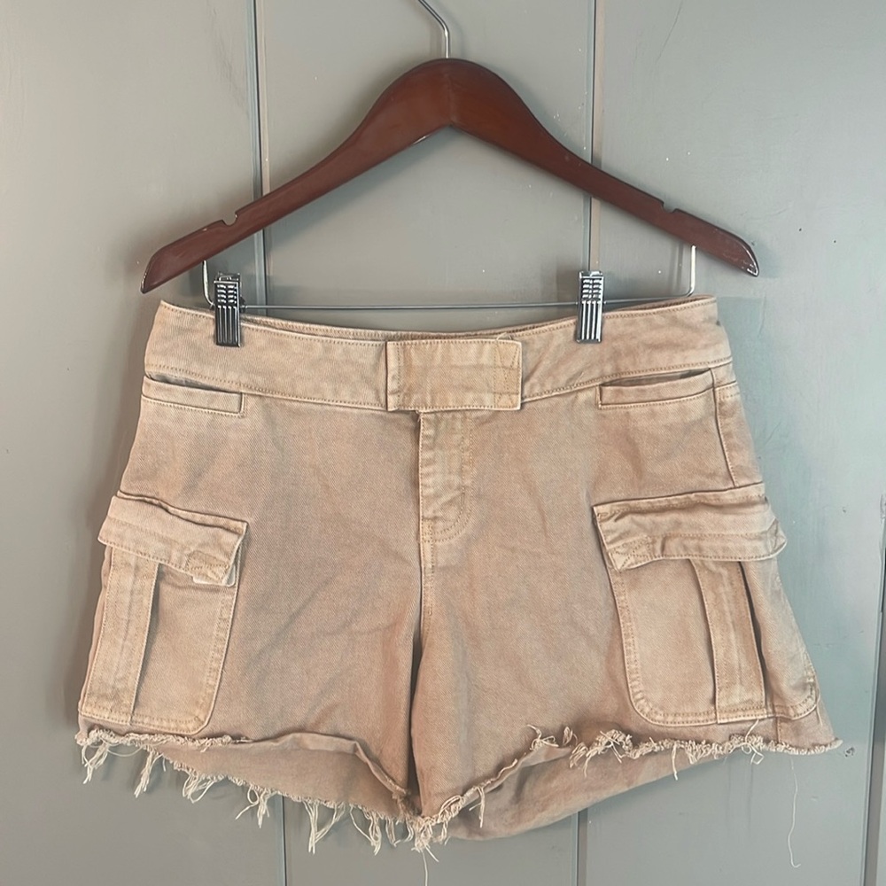 Urban Outfitter BDG Cargo Shorts Tan Denim Modern Boho Urban Casual Streetcore